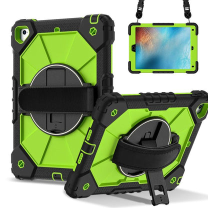 For iPad Pro 9.7 / 9.7 2018 / 2017 Contrast Color Robot Silicone Hybrid PC Tablet Case(Black Yellow Green) - iPad 9.7 (2018) & (2017) Cases by buy2fix | Online Shopping UK | buy2fix