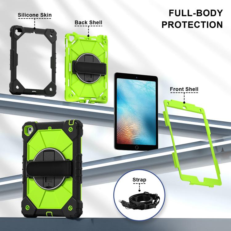 For iPad Pro 9.7 / 9.7 2018 / 2017 Contrast Color Robot Silicone Hybrid PC Tablet Case(Black Yellow Green) - iPad 9.7 (2018) & (2017) Cases by buy2fix | Online Shopping UK | buy2fix