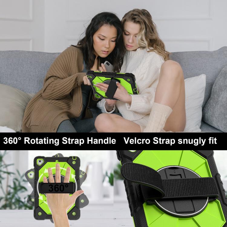 For iPad Pro 9.7 / 9.7 2018 / 2017 Contrast Color Robot Silicone Hybrid PC Tablet Case(Black Yellow Green) - iPad 9.7 (2018) & (2017) Cases by buy2fix | Online Shopping UK | buy2fix