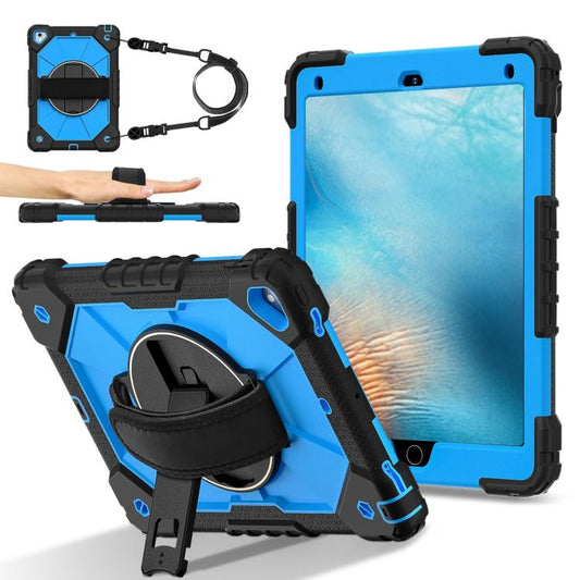 For iPad Pro 9.7 / 9.7 2018 / 2017 Contrast Color Robot Silicone Hybrid PC Tablet Case(Black Blue) - iPad 9.7 (2018) & (2017) Cases by buy2fix | Online Shopping UK | buy2fix