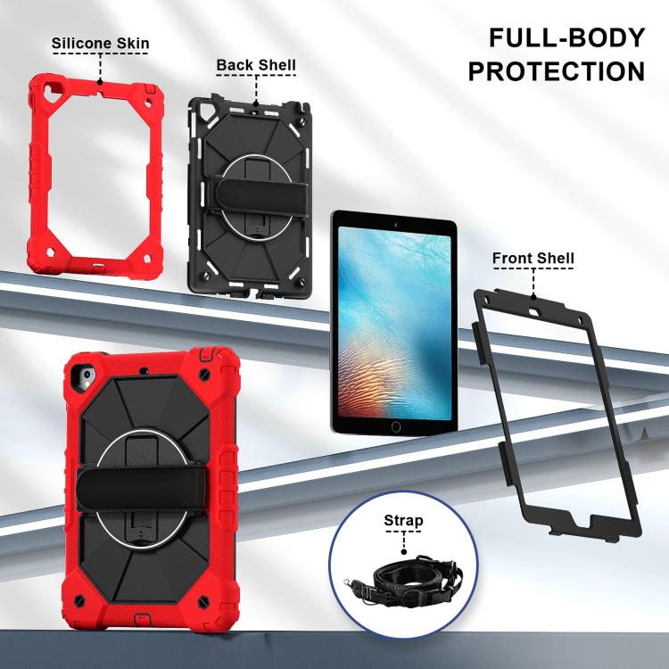 For iPad Pro 9.7 / 9.7 2018 / 2017 Contrast Color Robot Silicone Hybrid PC Tablet Case(Red Black) - iPad 9.7 (2018) & (2017) Cases by buy2fix | Online Shopping UK | buy2fix