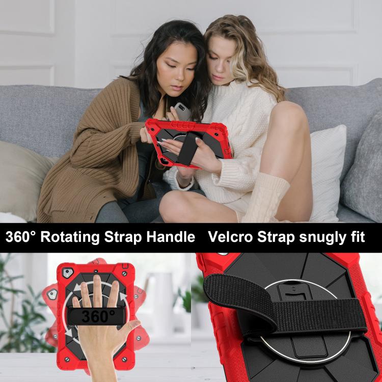 For iPad Pro 9.7 / 9.7 2018 / 2017 Contrast Color Robot Silicone Hybrid PC Tablet Case(Red Black) - iPad 9.7 (2018) & (2017) Cases by buy2fix | Online Shopping UK | buy2fix