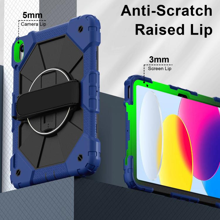 For iPad 2025 / 2022 Contrast Color Robot Silicone Hybrid PC Tablet Case(Navy Black) - iPad 2025 / 2022 Cases by buy2fix | Online Shopping UK | buy2fix