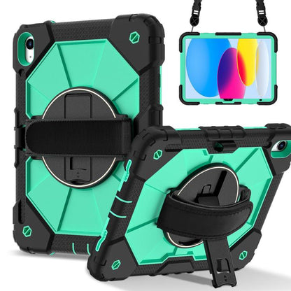 For iPad 2025 / 2022 Contrast Color Robot Silicone Hybrid PC Tablet Case(Black Mint Green) - iPad 2025 / 2022 Cases by buy2fix | Online Shopping UK | buy2fix