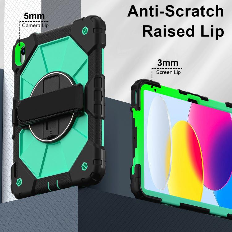 For iPad 2025 / 2022 Contrast Color Robot Silicone Hybrid PC Tablet Case(Black Mint Green) - iPad 2025 / 2022 Cases by buy2fix | Online Shopping UK | buy2fix