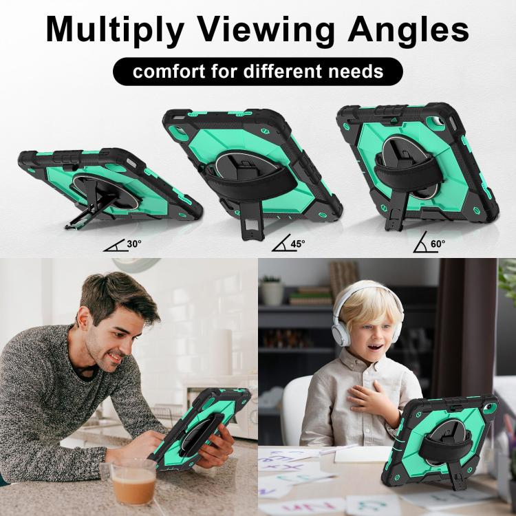 For iPad 2025 / 2022 Contrast Color Robot Silicone Hybrid PC Tablet Case(Black Mint Green) - iPad 2025 / 2022 Cases by buy2fix | Online Shopping UK | buy2fix