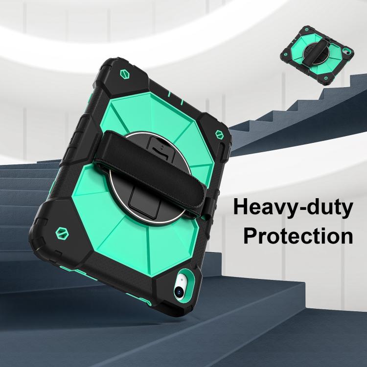 For iPad 2025 / 2022 Contrast Color Robot Silicone Hybrid PC Tablet Case(Black Mint Green) - iPad 2025 / 2022 Cases by buy2fix | Online Shopping UK | buy2fix