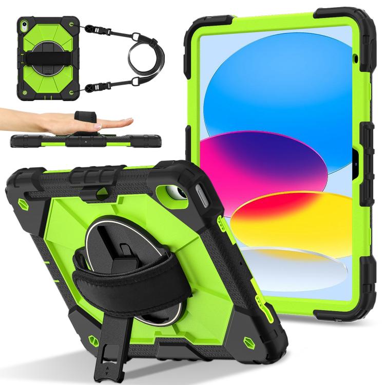 For iPad 2025 / 2022 Contrast Color Robot Silicone Hybrid PC Tablet Case(Black Yellow Green) - iPad 2025 / 2022 Cases by buy2fix | Online Shopping UK | buy2fix