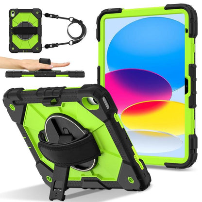 For iPad 2025 / 2022 Contrast Color Robot Silicone Hybrid PC Tablet Case(Black Yellow Green) - iPad 2025 / 2022 Cases by buy2fix | Online Shopping UK | buy2fix