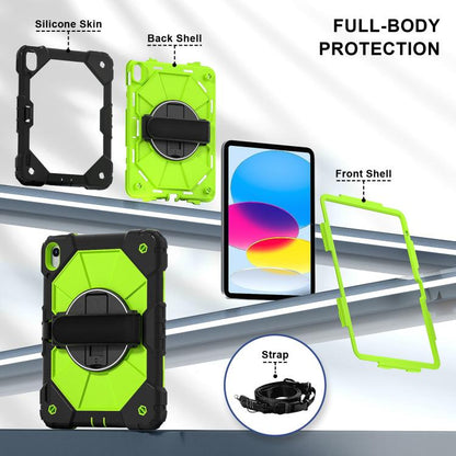 For iPad 2025 / 2022 Contrast Color Robot Silicone Hybrid PC Tablet Case(Black Yellow Green) - iPad 2025 / 2022 Cases by buy2fix | Online Shopping UK | buy2fix