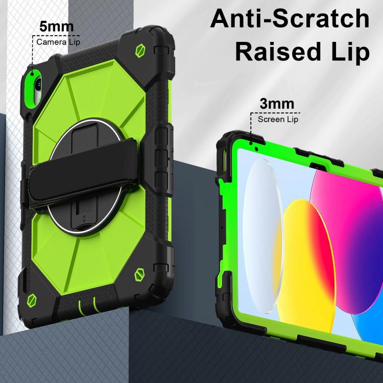 For iPad 2025 / 2022 Contrast Color Robot Silicone Hybrid PC Tablet Case(Black Yellow Green) - iPad 2025 / 2022 Cases by buy2fix | Online Shopping UK | buy2fix
