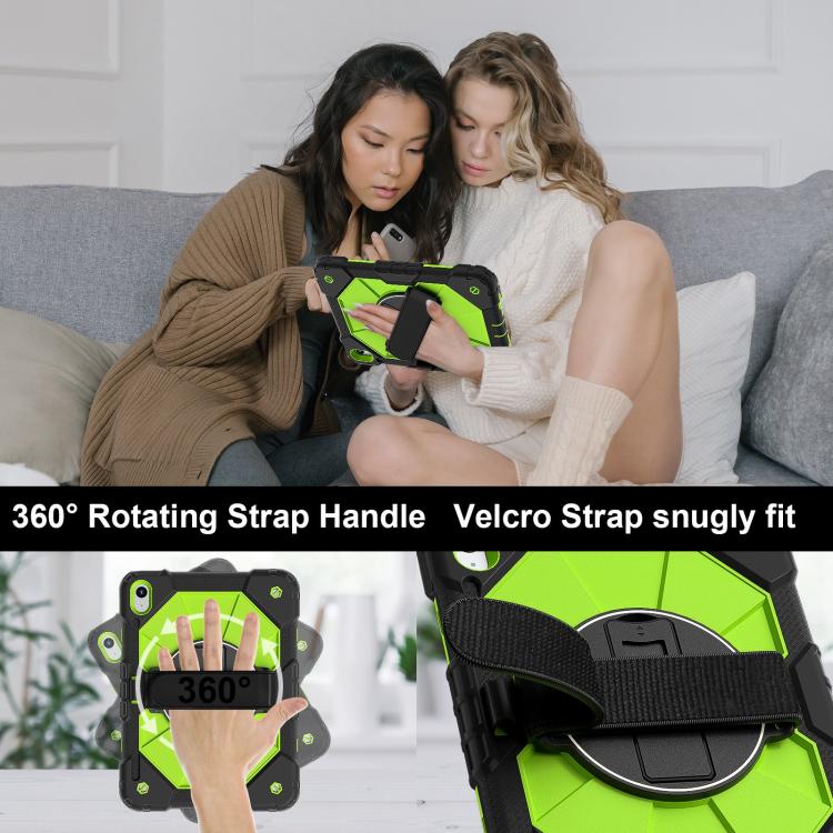 For iPad 2025 / 2022 Contrast Color Robot Silicone Hybrid PC Tablet Case(Black Yellow Green) - iPad 2025 / 2022 Cases by buy2fix | Online Shopping UK | buy2fix