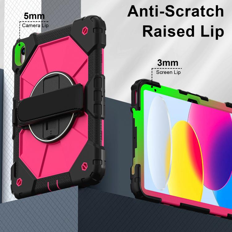 For iPad 2025 / 2022 Contrast Color Robot Silicone Hybrid PC Tablet Case(Black Rose Red) - iPad 2025 / 2022 Cases by buy2fix | Online Shopping UK | buy2fix