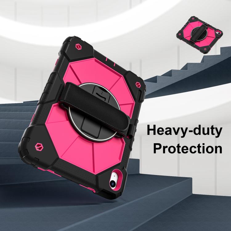 For iPad 2025 / 2022 Contrast Color Robot Silicone Hybrid PC Tablet Case(Black Rose Red) - iPad 2025 / 2022 Cases by buy2fix | Online Shopping UK | buy2fix