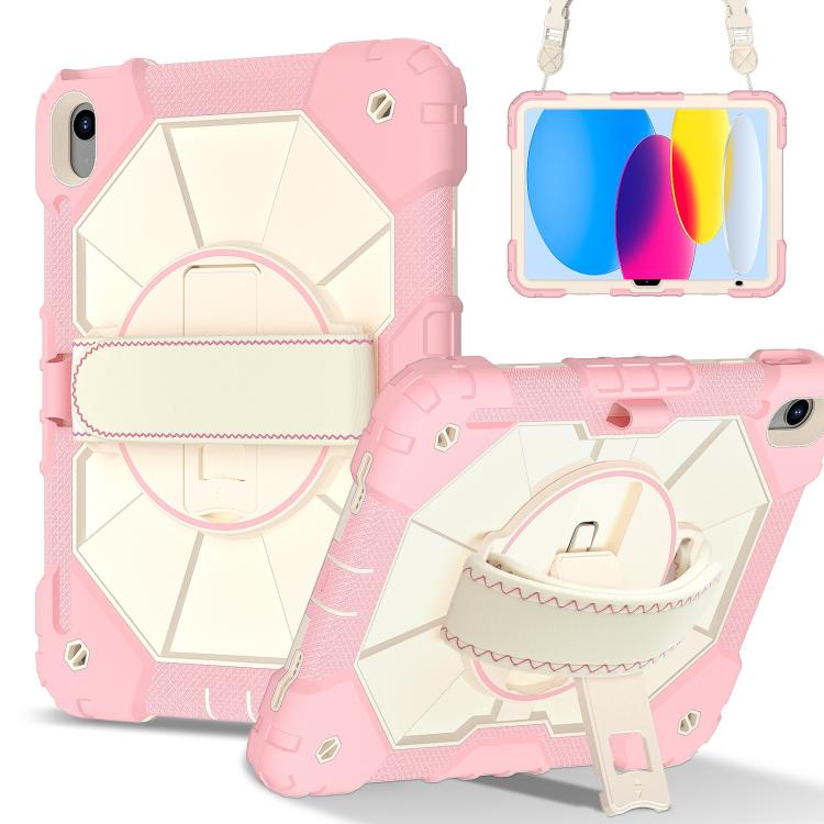 For iPad 2025 / 2022 Contrast Color Robot Silicone Hybrid PC Tablet Case(Rose Gold Beige) - iPad 2025 / 2022 Cases by buy2fix | Online Shopping UK | buy2fix