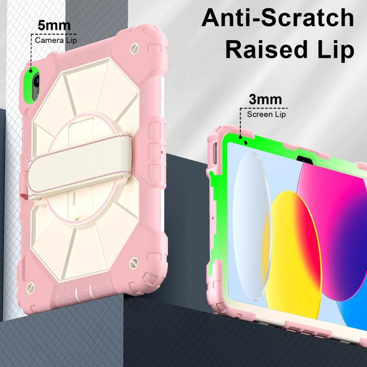 For iPad 2025 / 2022 Contrast Color Robot Silicone Hybrid PC Tablet Case(Rose Gold Beige) - iPad 2025 / 2022 Cases by buy2fix | Online Shopping UK | buy2fix