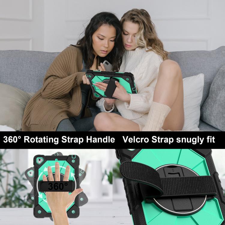 For iPad 10.2 2021 / 2020 / 2019 Contrast Color Robot Silicone Hybrid PC Tablet Case(Black Mint Green) - iPad 10.2 Cases by buy2fix | Online Shopping UK | buy2fix