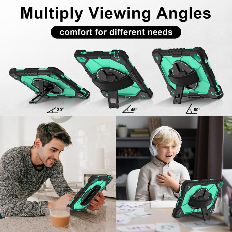 For iPad 10.2 2021 / 2020 / 2019 Contrast Color Robot Silicone Hybrid PC Tablet Case(Black Mint Green) - iPad 10.2 Cases by buy2fix | Online Shopping UK | buy2fix