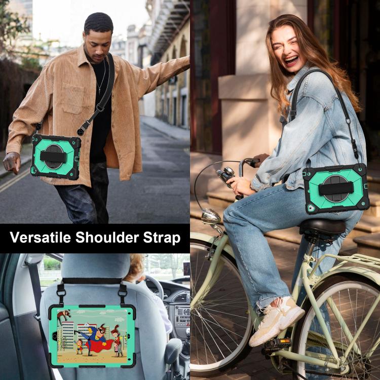 For iPad 10.2 2021 / 2020 / 2019 Contrast Color Robot Silicone Hybrid PC Tablet Case(Black Mint Green) - iPad 10.2 Cases by buy2fix | Online Shopping UK | buy2fix