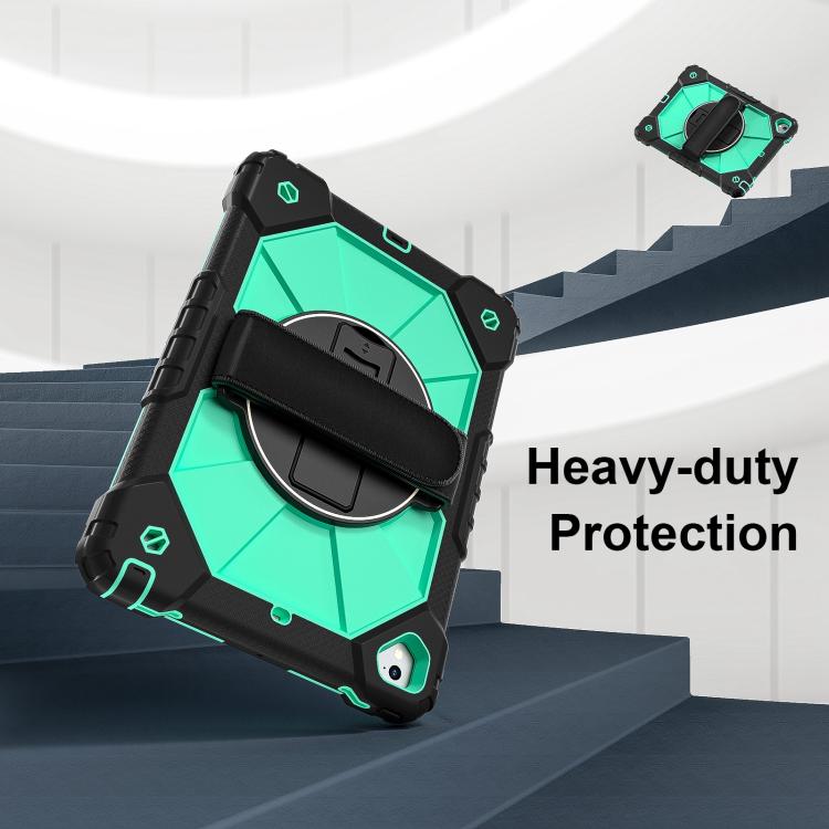 For iPad 10.2 2021 / 2020 / 2019 Contrast Color Robot Silicone Hybrid PC Tablet Case(Black Mint Green) - iPad 10.2 Cases by buy2fix | Online Shopping UK | buy2fix