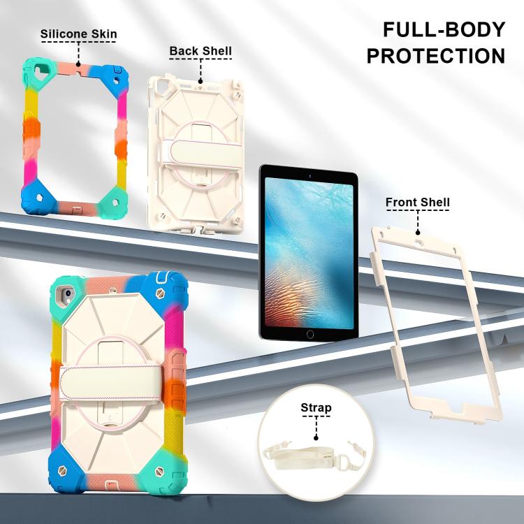 For iPad 10.2 2021 / 2020 / 2019 Contrast Color Robot Silicone Hybrid PC Tablet Case(Colorful Blue) - iPad 10.2 Cases by buy2fix | Online Shopping UK | buy2fix