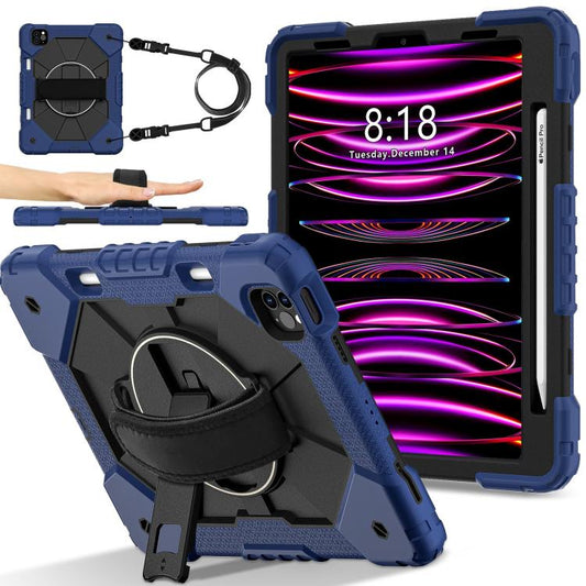For iPad Air 5 / 4 / Pro 11 Contrast Color Robot Silicone Hybrid PC Tablet Case(Navy Black) - iPad Pro 11 (2022/2021) Cases by buy2fix | Online Shopping UK | buy2fix