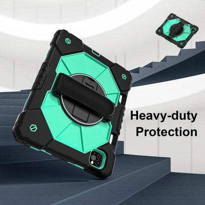 For iPad Air 5 / 4 / Pro 11 Contrast Color Robot Silicone Hybrid PC Tablet Case(Black Mint Green) - iPad Pro 11 (2022/2021) Cases by buy2fix | Online Shopping UK | buy2fix