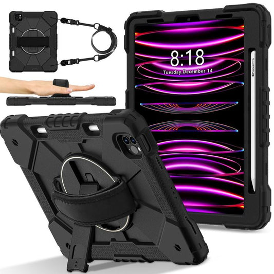 For iPad Air 5 / 4 / Pro 11 Contrast Color Robot Silicone Hybrid PC Tablet Case(Black) - iPad Pro 11 (2022/2021) Cases by buy2fix | Online Shopping UK | buy2fix