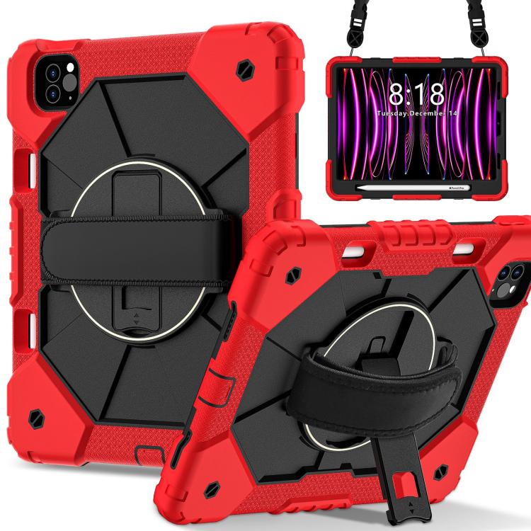 For iPad Air 5 / 4 / Pro 11 Contrast Color Robot Silicone Hybrid PC Tablet Case(Red Black) - iPad Pro 11 (2022/2021) Cases by buy2fix | Online Shopping UK | buy2fix