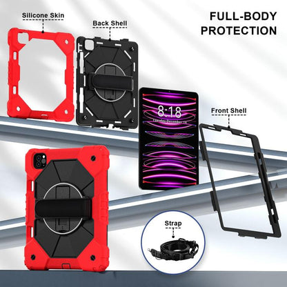 For iPad Air 5 / 4 / Pro 11 Contrast Color Robot Silicone Hybrid PC Tablet Case(Red Black) - iPad Pro 11 (2022/2021) Cases by buy2fix | Online Shopping UK | buy2fix