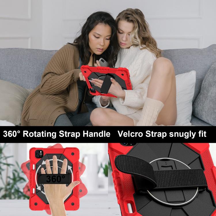 For iPad Air 5 / 4 / Pro 11 Contrast Color Robot Silicone Hybrid PC Tablet Case(Red Black) - iPad Pro 11 (2022/2021) Cases by buy2fix | Online Shopping UK | buy2fix