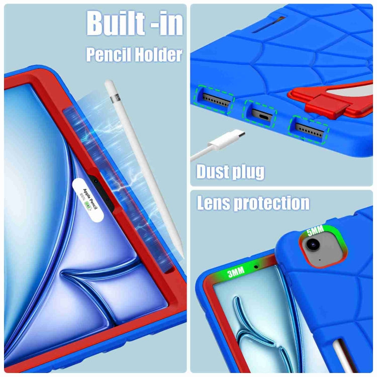 For iPad Air 11 2025 / 2024 Silicone + PC Shockproof Protective Tablet Case(Blue Red) by buy2fix