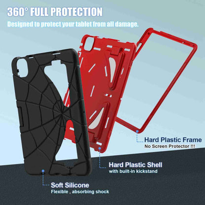 For iPad Air 11 2025 / 2024 Silicone + PC Shockproof Protective Tablet Case(Black Red) by buy2fix