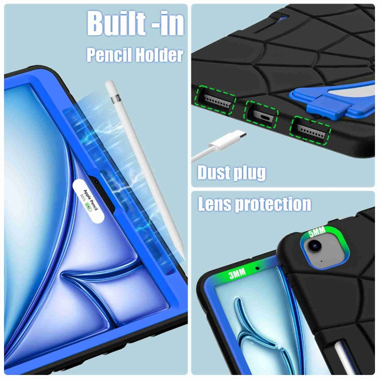 For iPad Air 11 2025 / 2024 Silicone + PC Shockproof Protective Tablet Case(Black Blue) by buy2fix