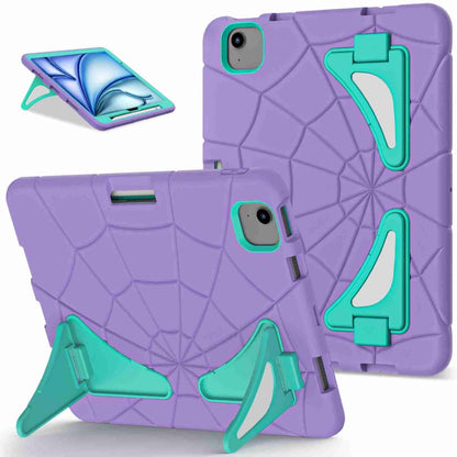 For iPad Air 11 2025 / 2024 Silicone + PC Shockproof Protective Tablet Case(Purple Mint Green) by buy2fix