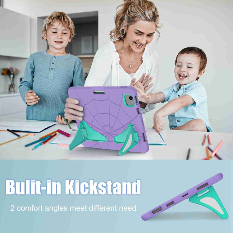 For iPad Air 11 2025 / 2024 Silicone + PC Shockproof Protective Tablet Case(Purple Mint Green) by buy2fix