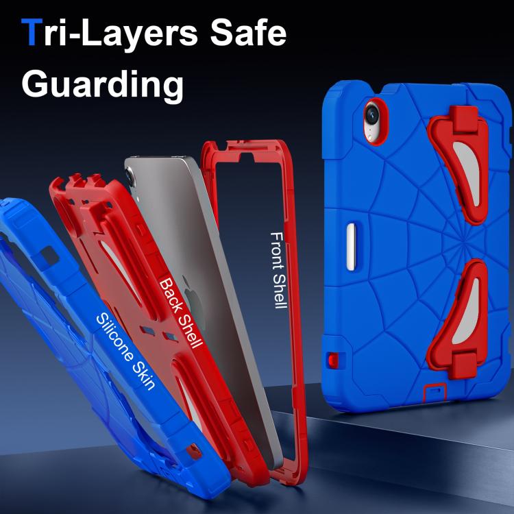 For iPad mini 2024 / mini 6 Silicone + PC Shockproof Protective Tablet Case(Blue Red) - iPad mini 2024 Cases by buy2fix | Online Shopping UK | buy2fix