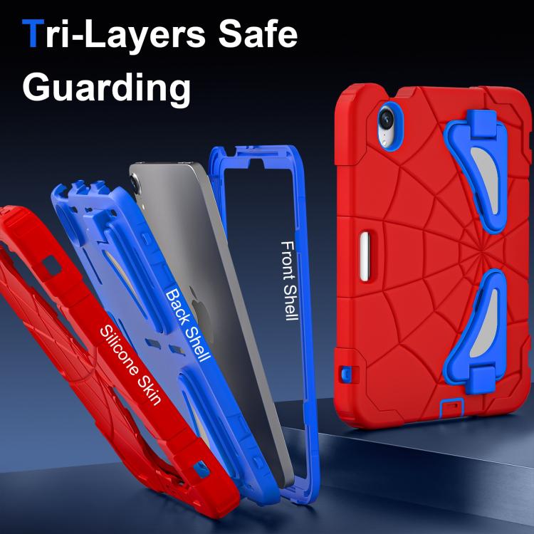 For iPad mini 2024 / mini 6 Silicone + PC Shockproof Protective Tablet Case(Red Blue) - iPad mini 2024 Cases by buy2fix | Online Shopping UK | buy2fix
