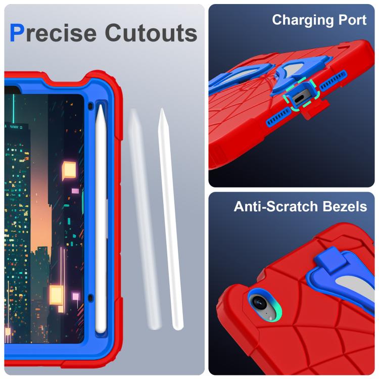 For iPad mini 2024 / mini 6 Silicone + PC Shockproof Protective Tablet Case(Red Blue) - iPad mini 2024 Cases by buy2fix | Online Shopping UK | buy2fix