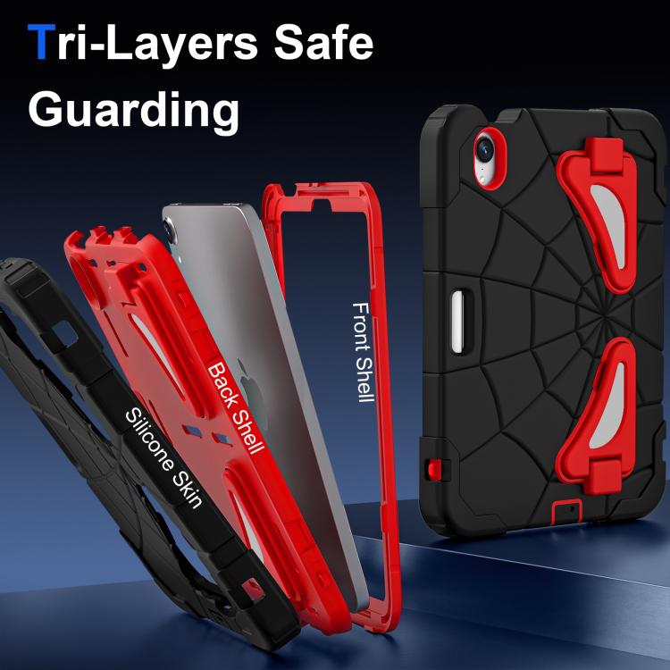 For iPad mini 2024 / mini 6 Silicone + PC Shockproof Protective Tablet Case(Black Red) - iPad mini 2024 Cases by buy2fix | Online Shopping UK | buy2fix