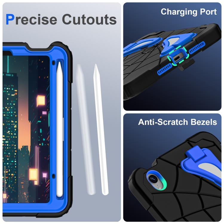 For iPad mini 2024 / mini 6 Silicone + PC Shockproof Protective Tablet Case(Black Blue) - iPad mini 2024 Cases by buy2fix | Online Shopping UK | buy2fix