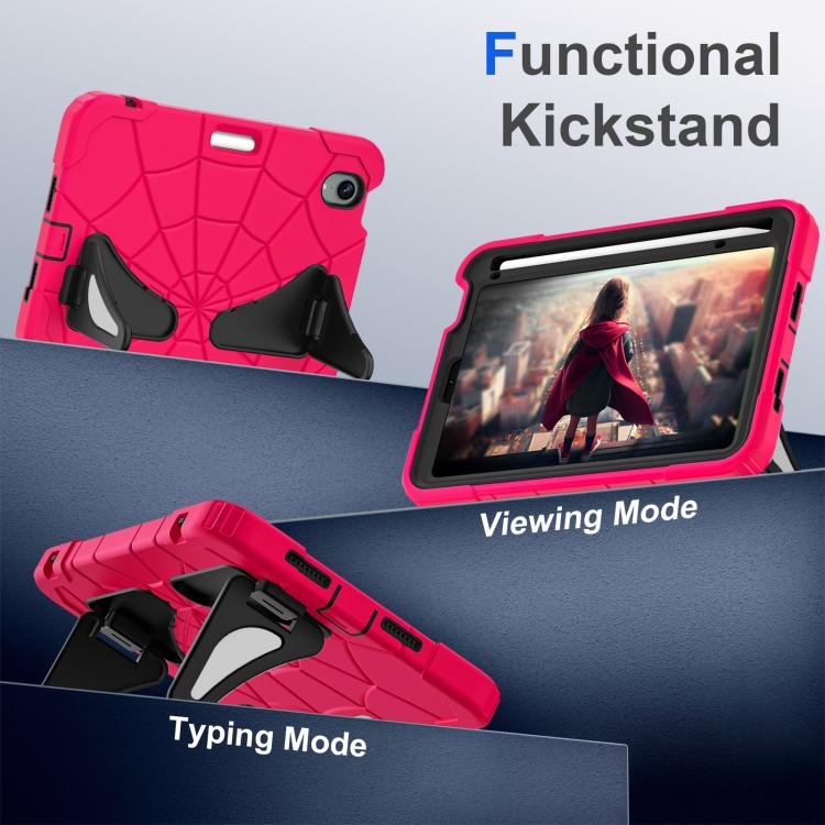 For iPad mini 2024 / mini 6 Silicone + PC Shockproof Protective Tablet Case(Rose Red Black) - iPad mini 2024 Cases by buy2fix | Online Shopping UK | buy2fix