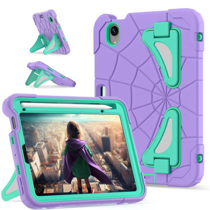 For iPad mini 2024 / mini 6 Silicone + PC Shockproof Protective Tablet Case(Purple Mint Green) - iPad mini 2024 Cases by buy2fix | Online Shopping UK | buy2fix