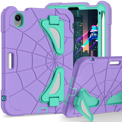 For iPad mini 2024 / mini 6 Silicone + PC Shockproof Protective Tablet Case(Purple Mint Green) - iPad mini 2024 Cases by buy2fix | Online Shopping UK | buy2fix
