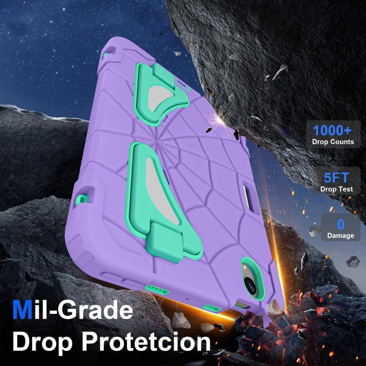 For iPad mini 2024 / mini 6 Silicone + PC Shockproof Protective Tablet Case(Purple Mint Green) - iPad mini 2024 Cases by buy2fix | Online Shopping UK | buy2fix