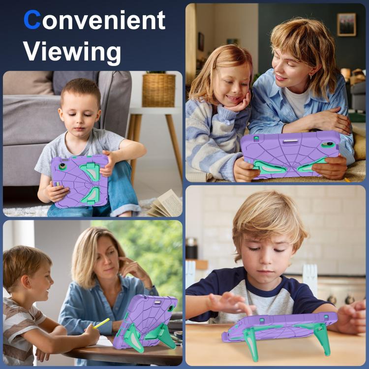 For iPad mini 2024 / mini 6 Silicone + PC Shockproof Protective Tablet Case(Purple Mint Green) - iPad mini 2024 Cases by buy2fix | Online Shopping UK | buy2fix