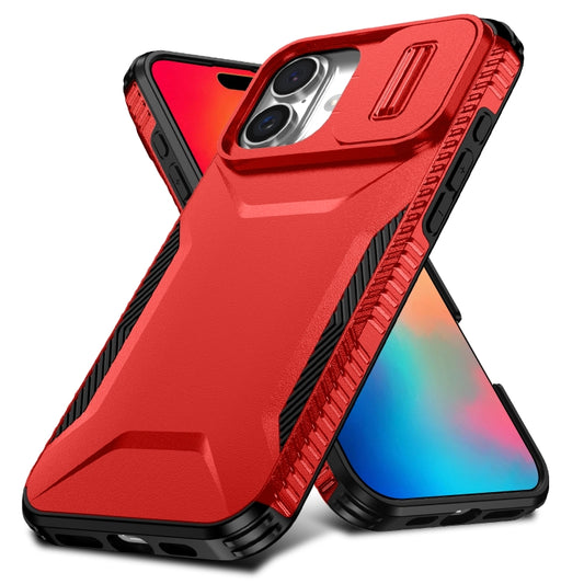 For iPhone 16 Sliding Camshield Phone Case(Red) by buy2fix