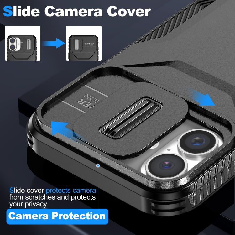 For iPhone 16 Plus Sliding Camshield Phone Case(Black) - iPhone 16 Plus Cases by buy2fix | Online Shopping UK | buy2fix