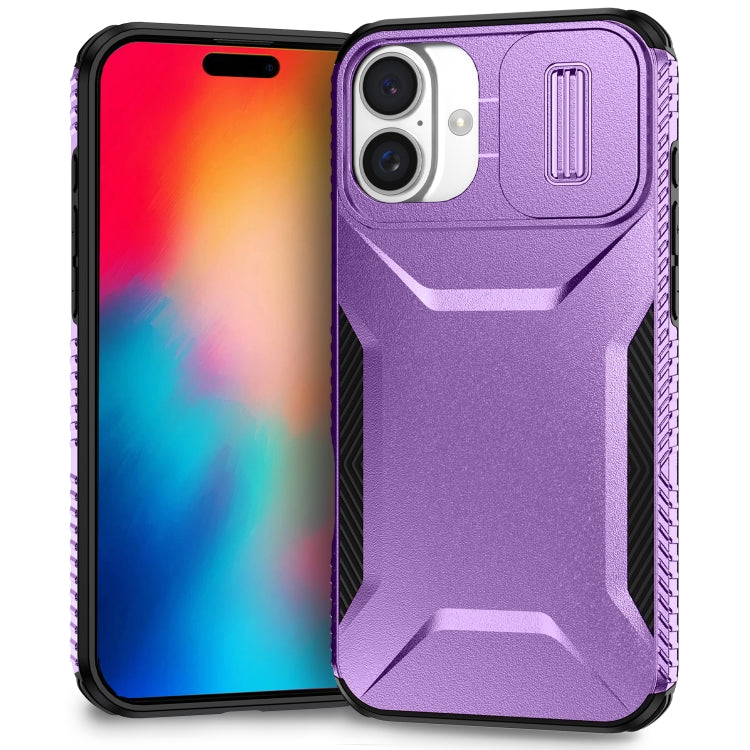 For iPhone 16 Plus Sliding Camshield Phone Case(Purple) - iPhone 16 Plus Cases by buy2fix | Online Shopping UK | buy2fix