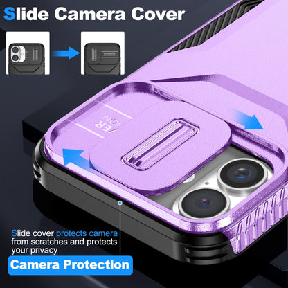 For iPhone 16 Plus Sliding Camshield Phone Case(Purple) - iPhone 16 Plus Cases by buy2fix | Online Shopping UK | buy2fix